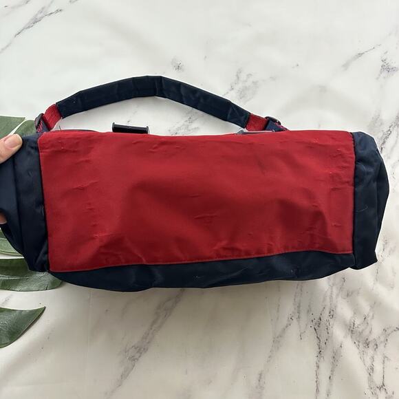 Tommy Hilfiger Vintage Y2k Shoulder Messenger Bag Navy Blue Red Buckles - Picture 4 of 9